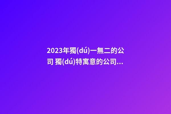 2023年獨(dú)一無二的公司 獨(dú)特寓意的公司名字-第1張-公司起名-玄機(jī)派